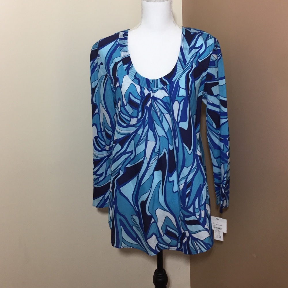Liz Claiborne Women’s Long Sleeve Button Blouse – 100% Cotton – NWT – Size Large